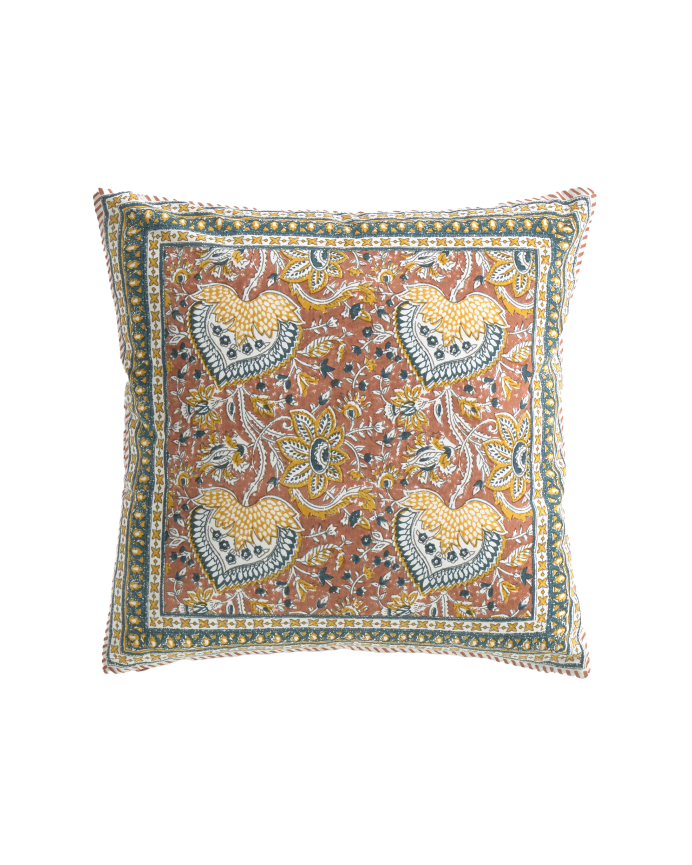 Housse de coussin imprimée en coton disponible en plusieurs tailles