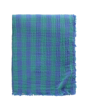Nappe en coton mousseline tons bleus disponible en plusieurs tailles
