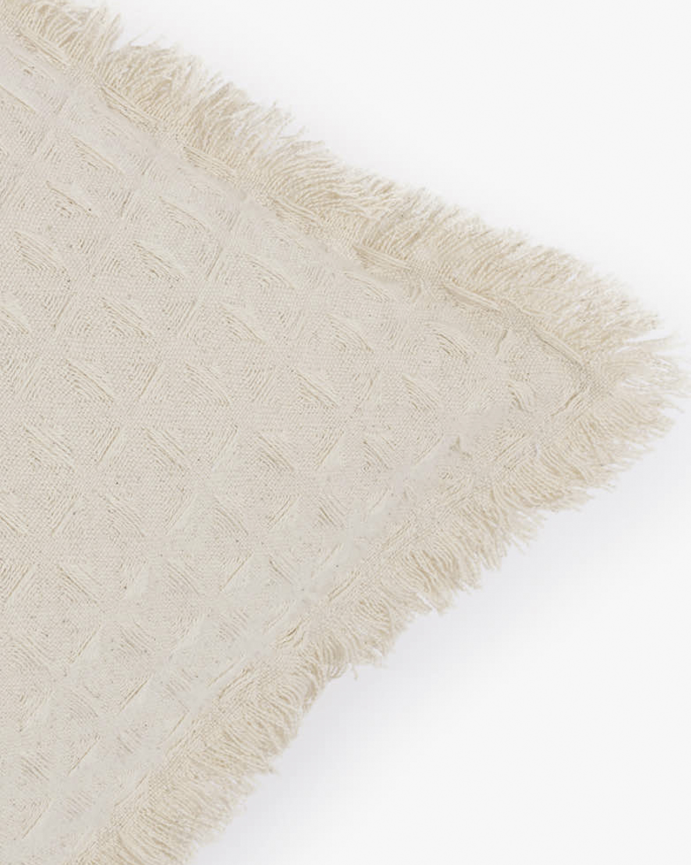 Housse de coussin en coton nid d’abeille couleur écru disponible en plusieurs tailles