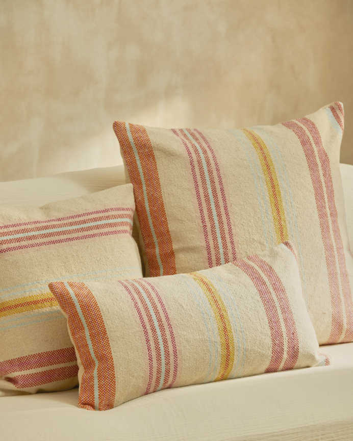 Housse de coussin multicolore en coton 30x60 cm