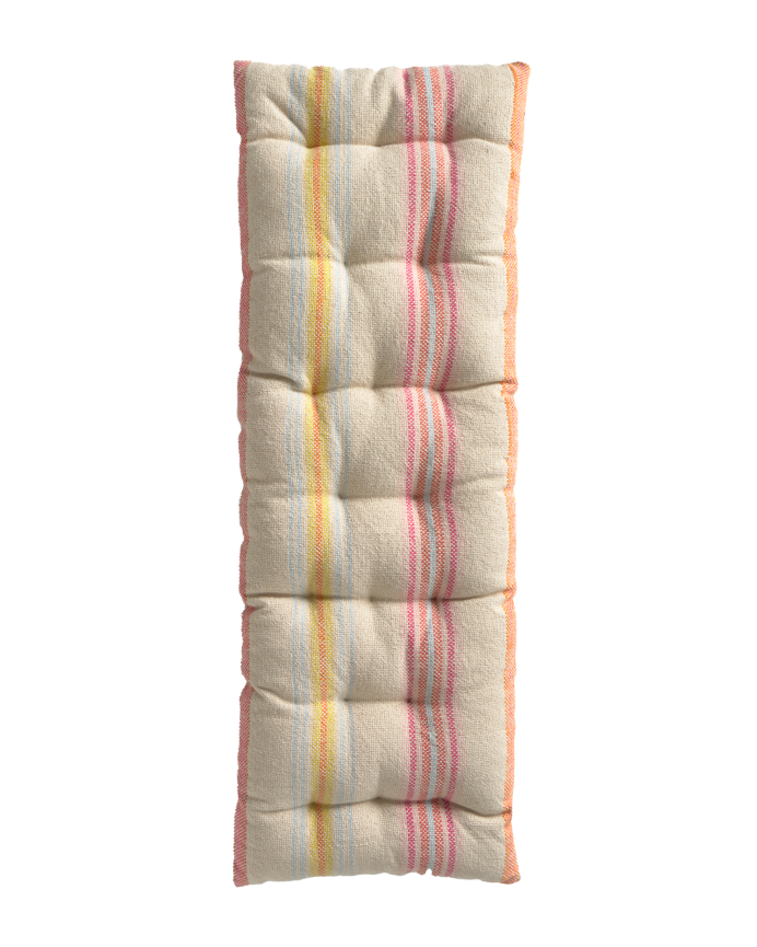 Coussin de banc en coton multicolore 40x120x4 cm