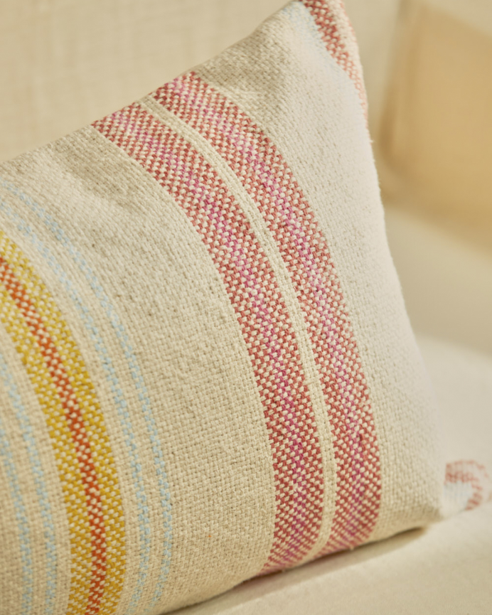 Housse de coussin multicolore en coton 30x60 cm