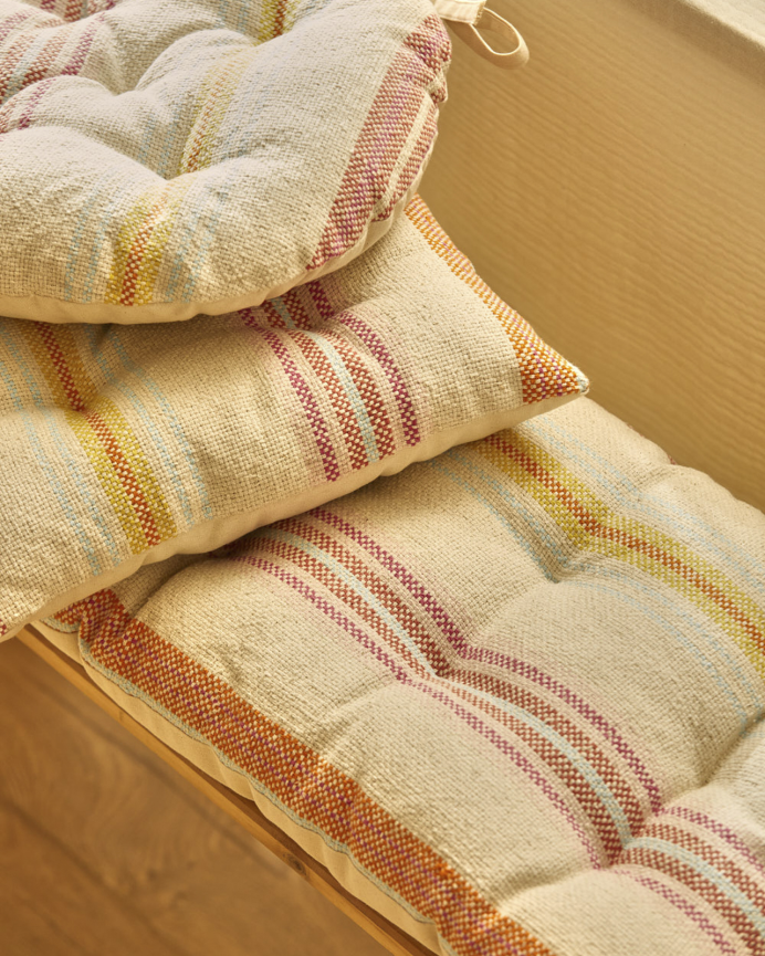 Coussin de banc en coton multicolore 40x120x4 cm