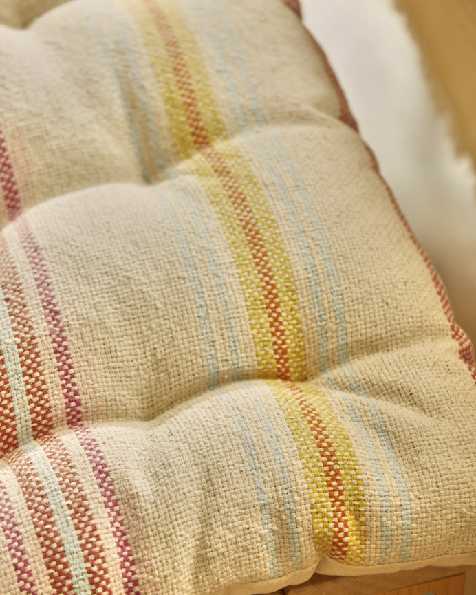 Coussin de banc en coton multicolore 40x120x4 cm