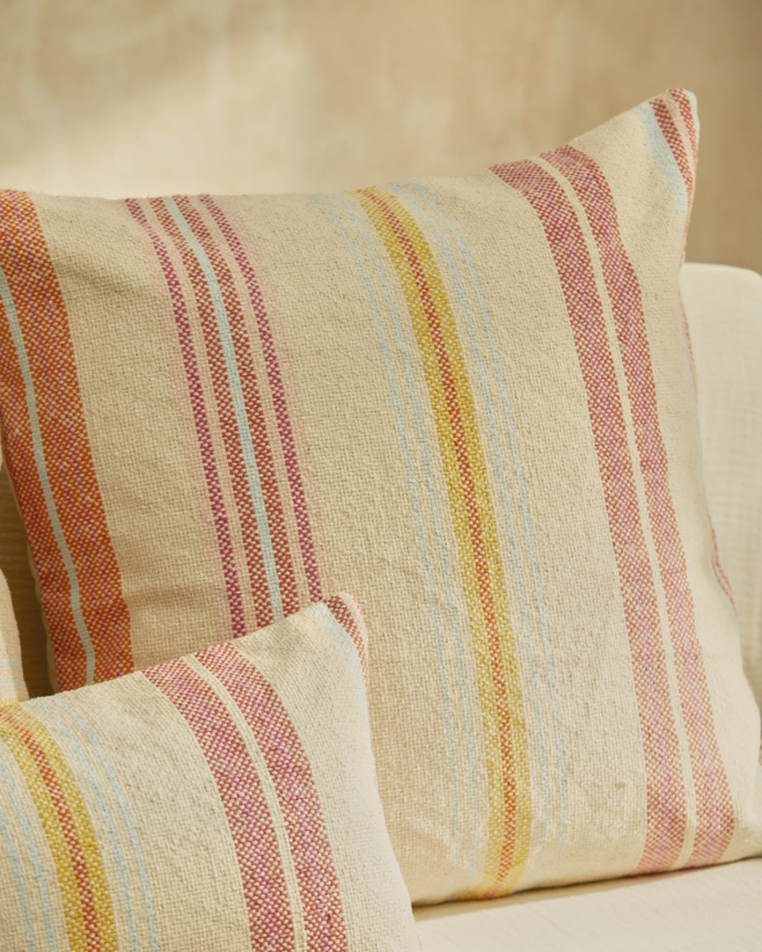 Housse de coussin multicolore en coton disponible en plusieurs tailles