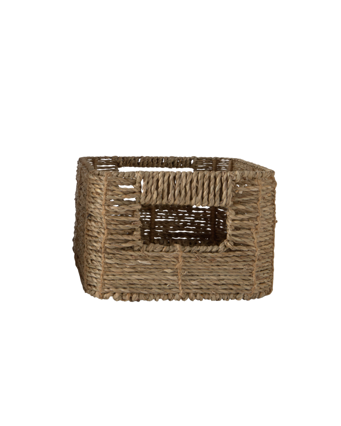 Panier rectangulaire en jonc de mer 22x17x12 cm