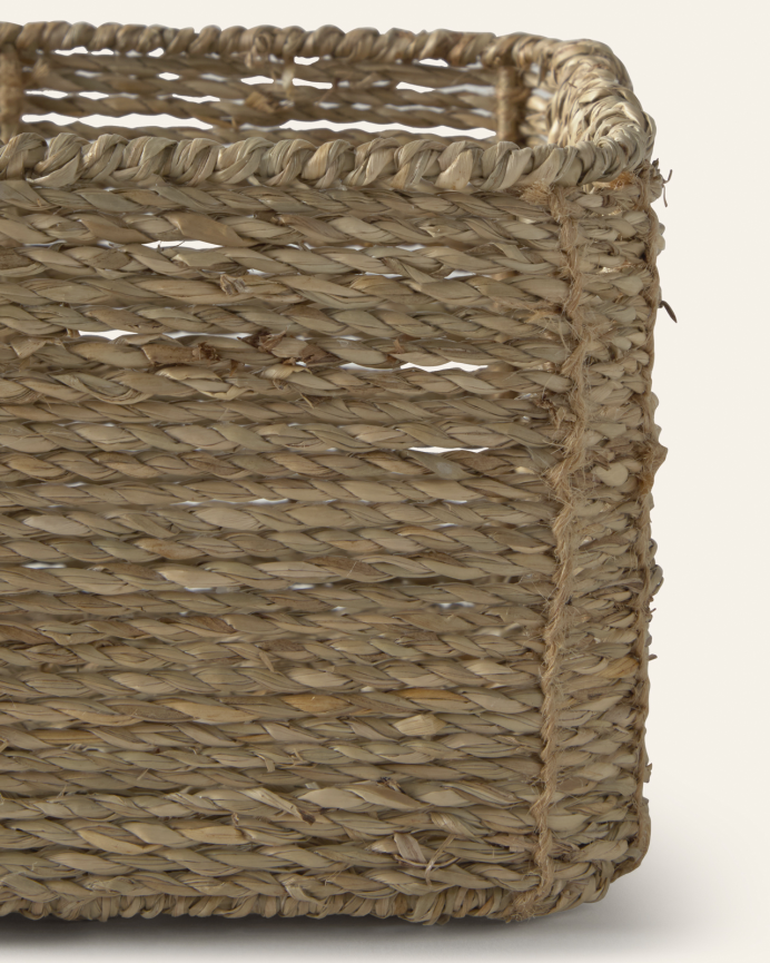 Panier rectangulaire en jonc de mer 22x17x12 cm