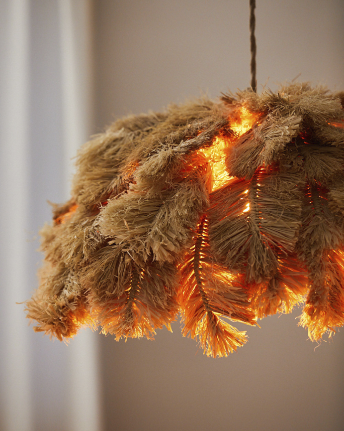 Abat-jour en jute pour suspension 60x24 cm