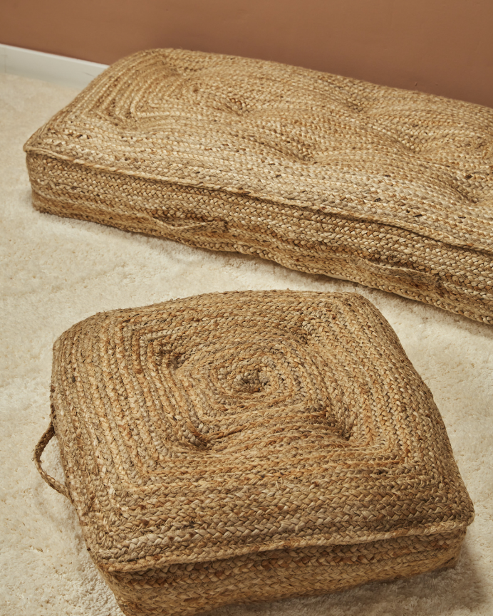 Coussin de sol en jute disponible en plusieurs tailles