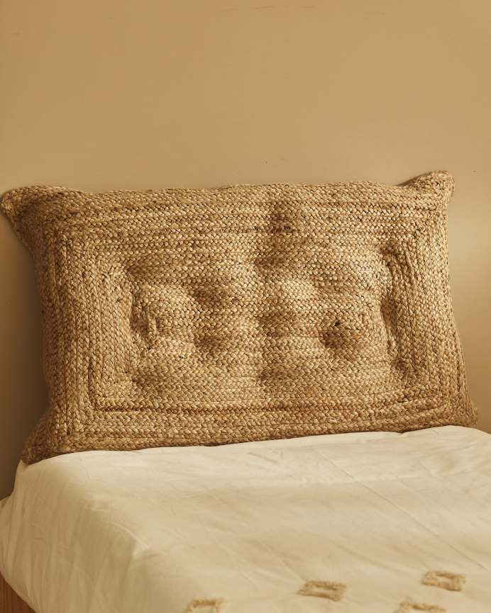 Tête de lit matelassée en jute disponible en plusieurs tailles