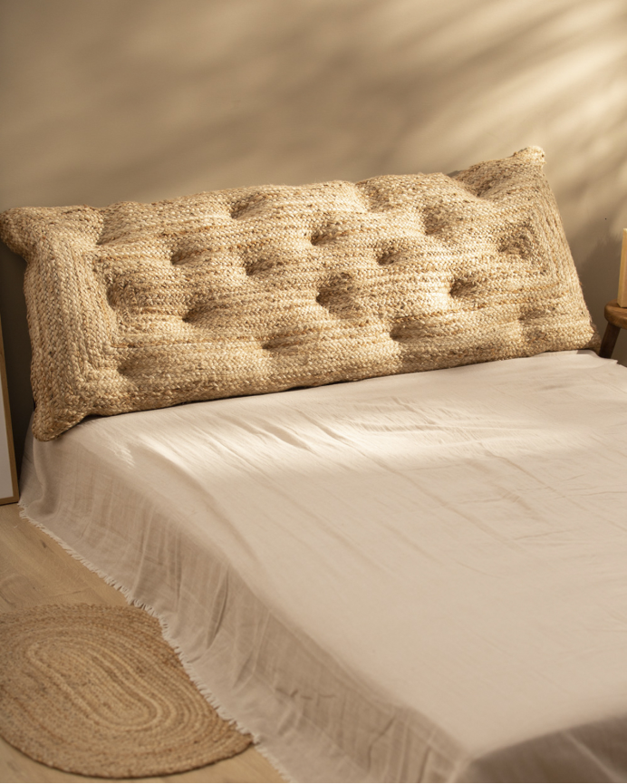 Tête de lit matelassée en jute disponible en plusieurs tailles