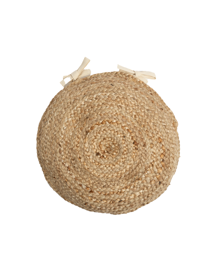 Coussin de chaise rond en jute 40x4 cm