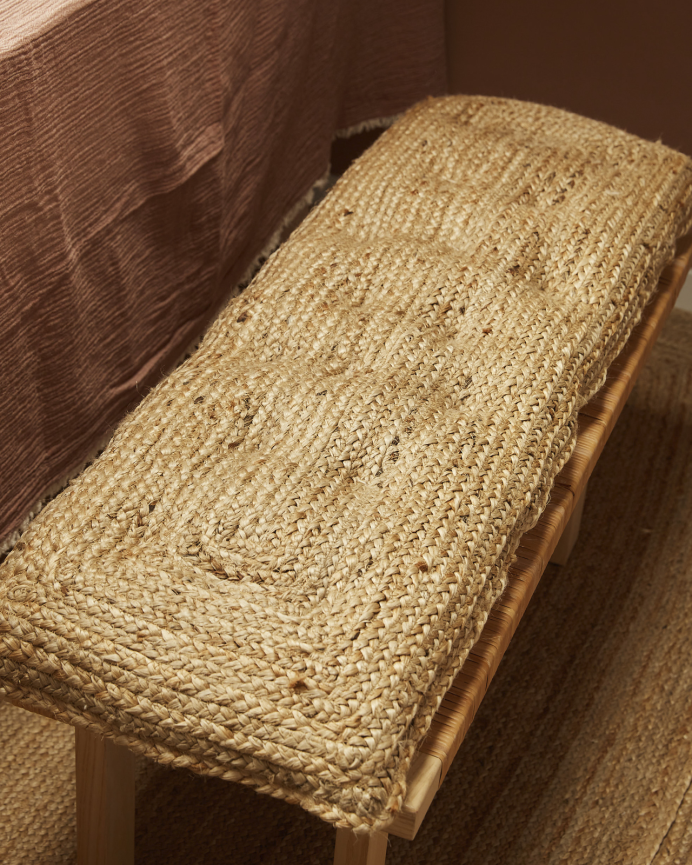 Coussin de banc en jute 40x120x4 cm