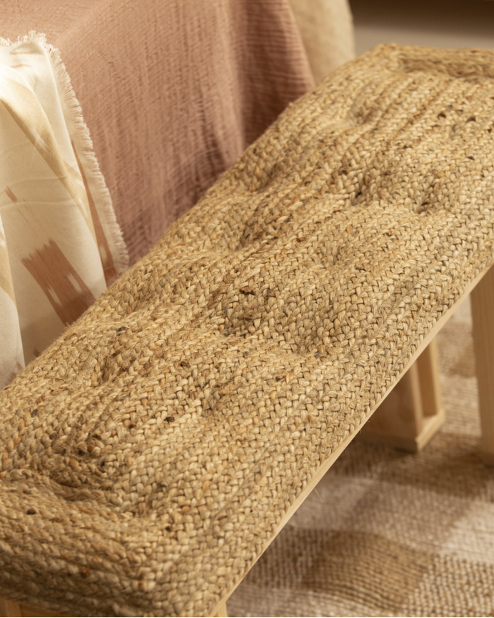 Coussin de banc en jute 40x120x4 cm