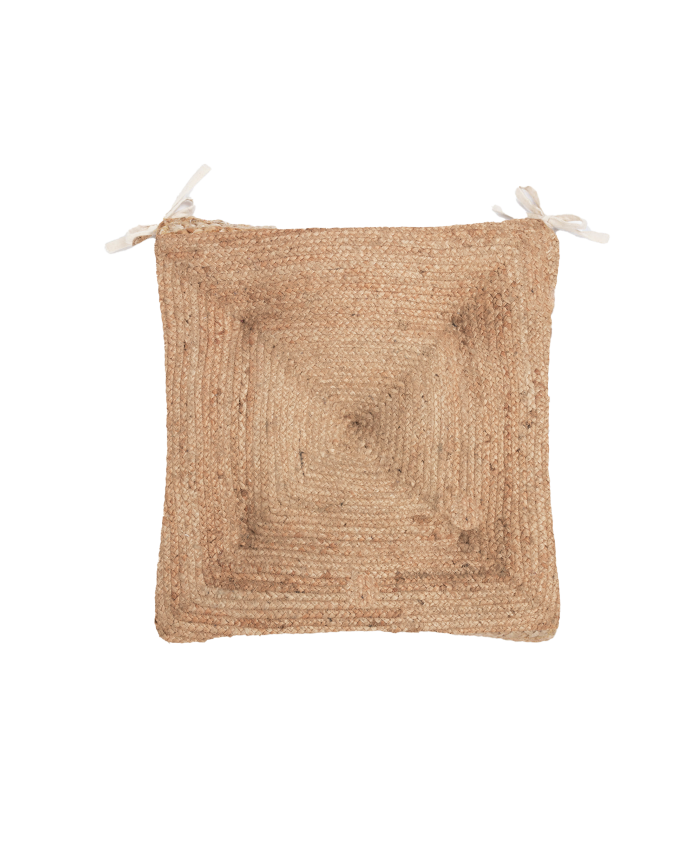 Coussin de chaise carré en jute 40x40x4 cm
