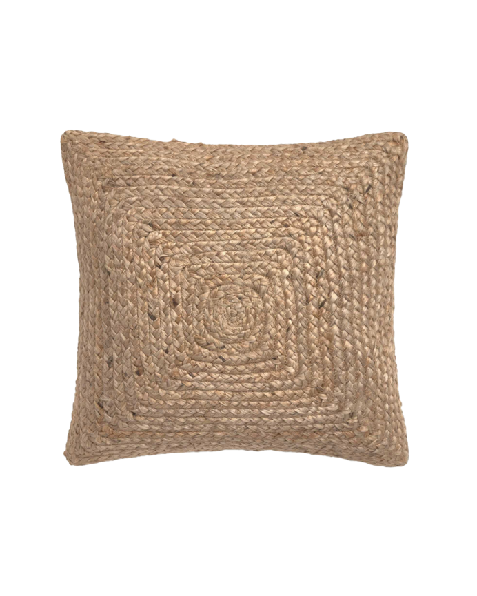 Housse de coussin en jute et coton disponible en plusieurs tailles