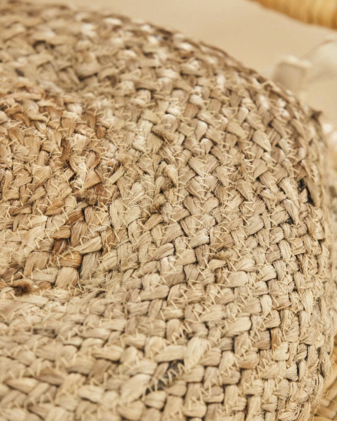 Coussin de chaise rond en jute 40x4 cm