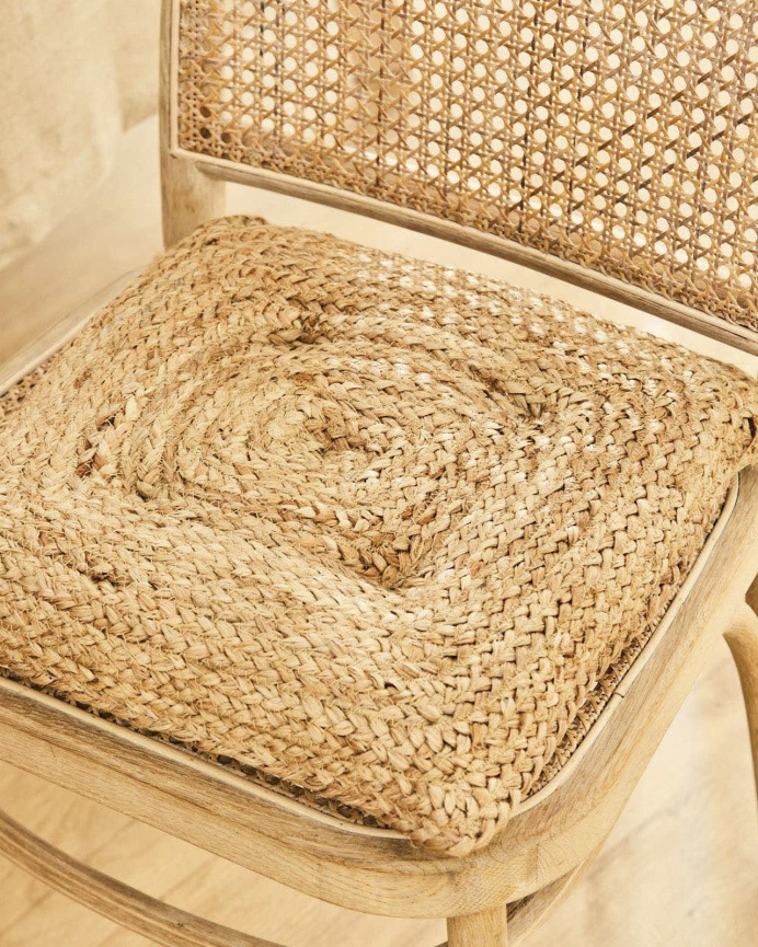 Coussin de chaise carré en jute 40x40x4 cm