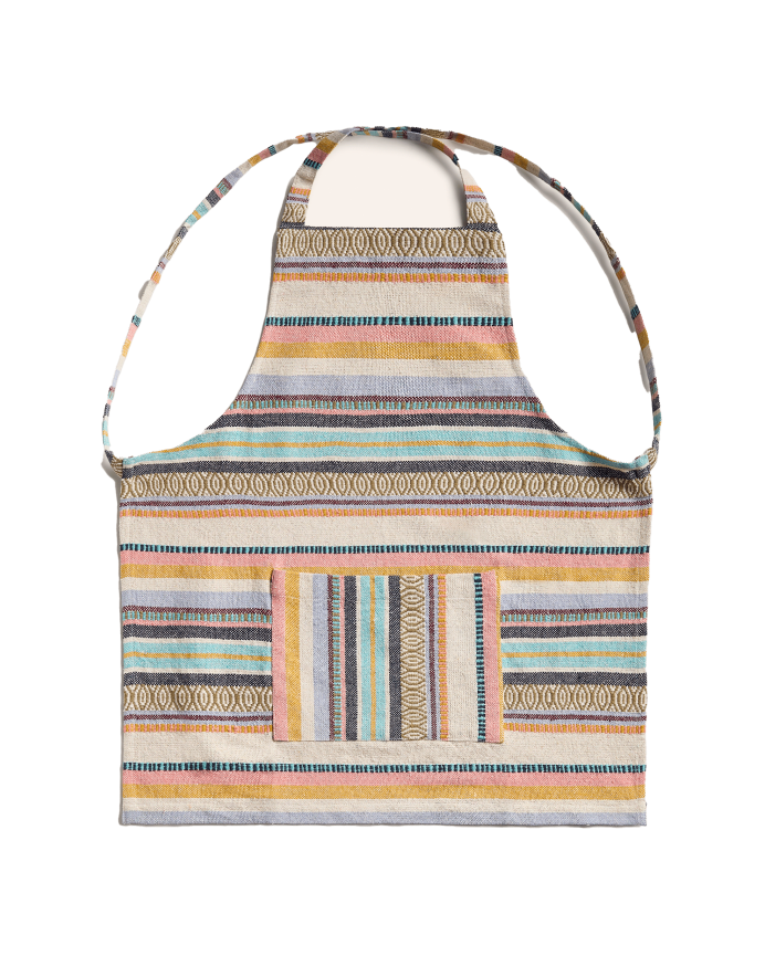 Tablier en coton jacquard multicolore 70x64 cm