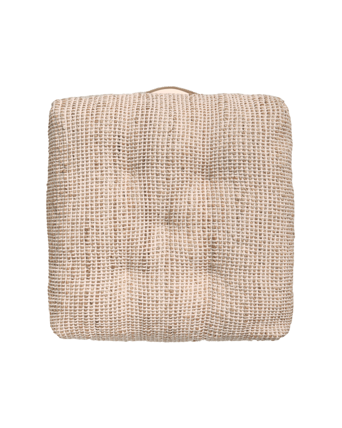 Coussin de sol en coton et jute disponible en plusieurs tailles