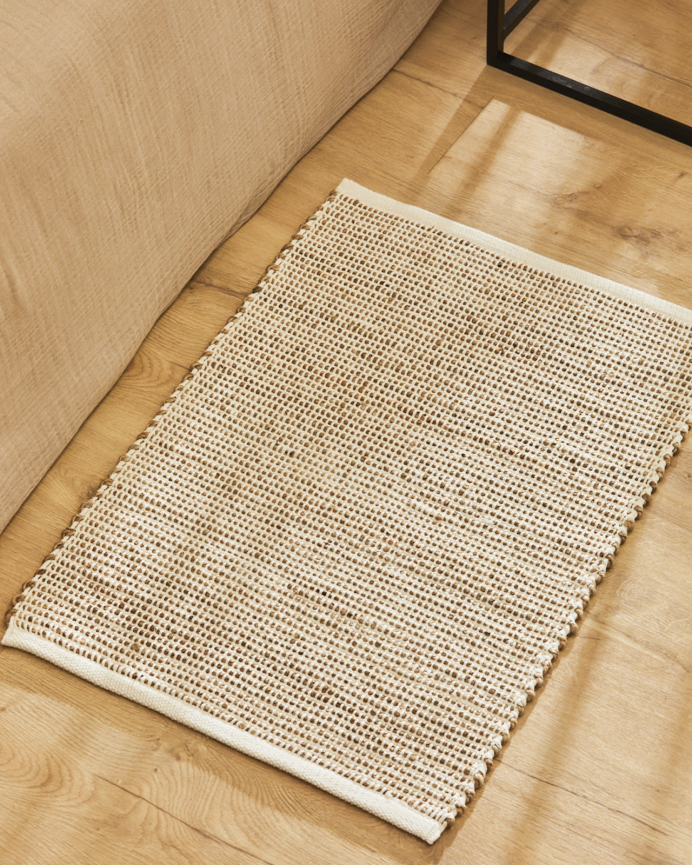 Tapis en coton et jute couleur naturelle en plusieurs tailles