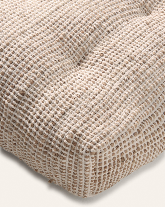 Coussin de sol en coton et jute disponible en plusieurs tailles