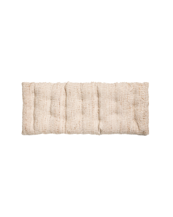 Tête de lit matelassée en jute couleur écru disponible en plusieurs tailles
