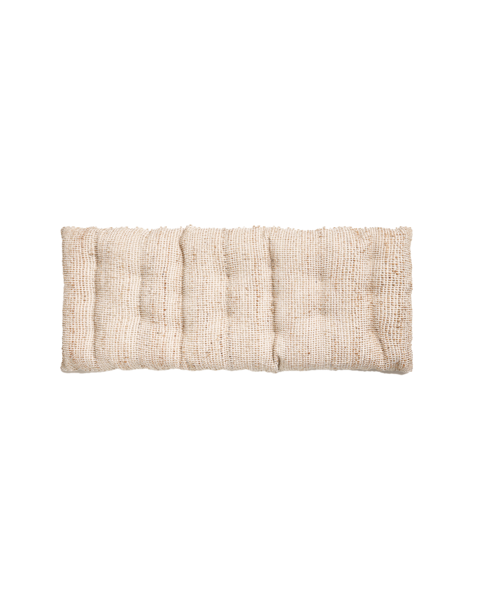 Tête de lit matelassée en jute couleur écru disponible en plusieurs tailles