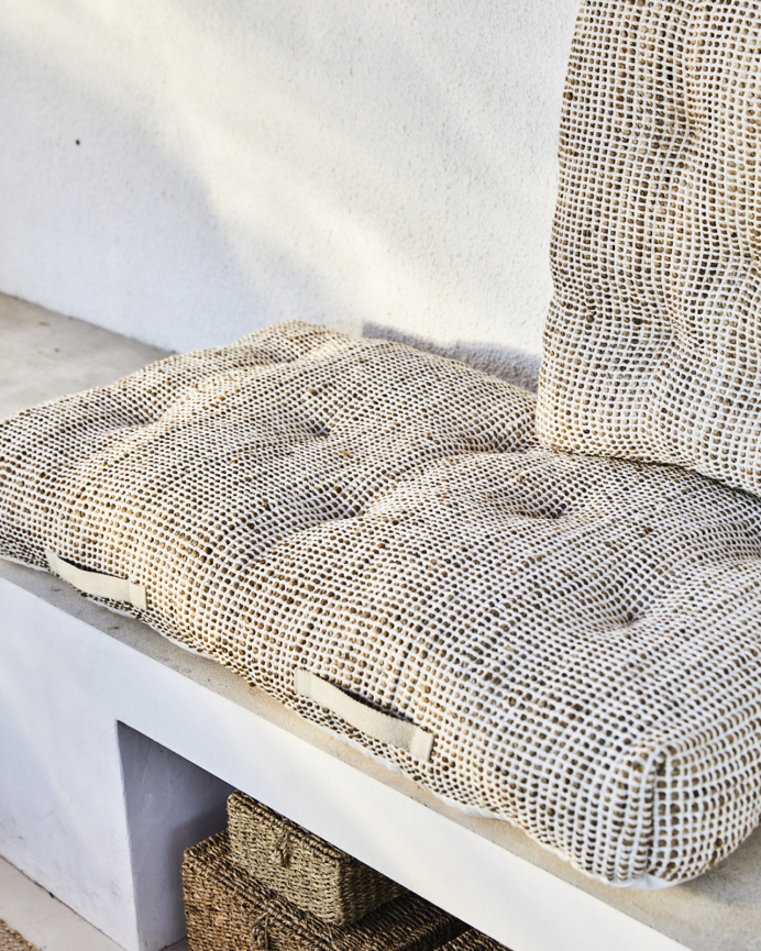 Coussin de sol en coton et jute disponible en plusieurs tailles