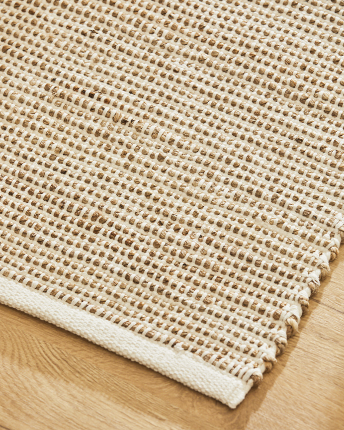 Tapis en coton et jute couleur naturelle en plusieurs tailles