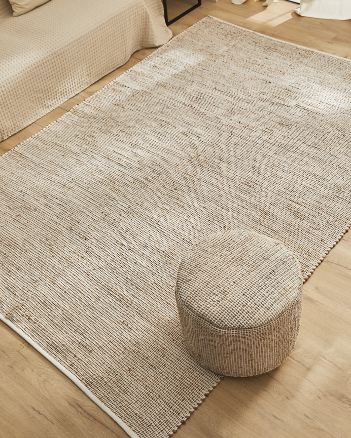 Tapis en coton et jute couleur naturelle en plusieurs tailles