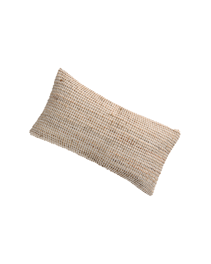 Housse de coussin en jute et coton couleur écru 30x60 cm