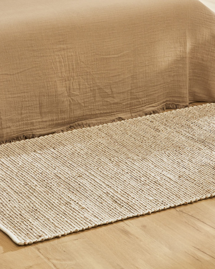 Tapis en coton et jute couleur naturelle en plusieurs tailles