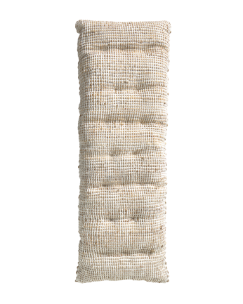 Coussin de banc en jute et coton écru 40x120x4 cm