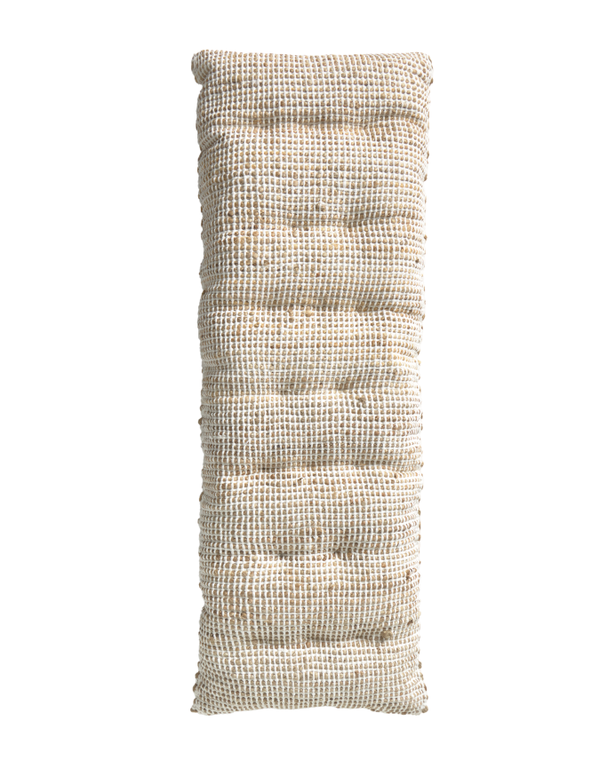 Coussin de banc en jute et coton écru 40x120x4 cm