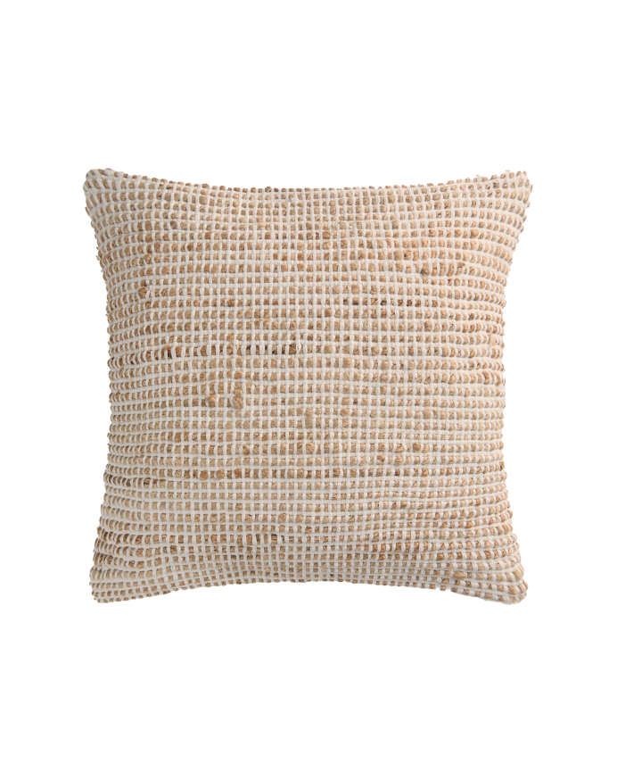 Housse de coussin en jute et coton couleur écru disponible en plusieurs tailles