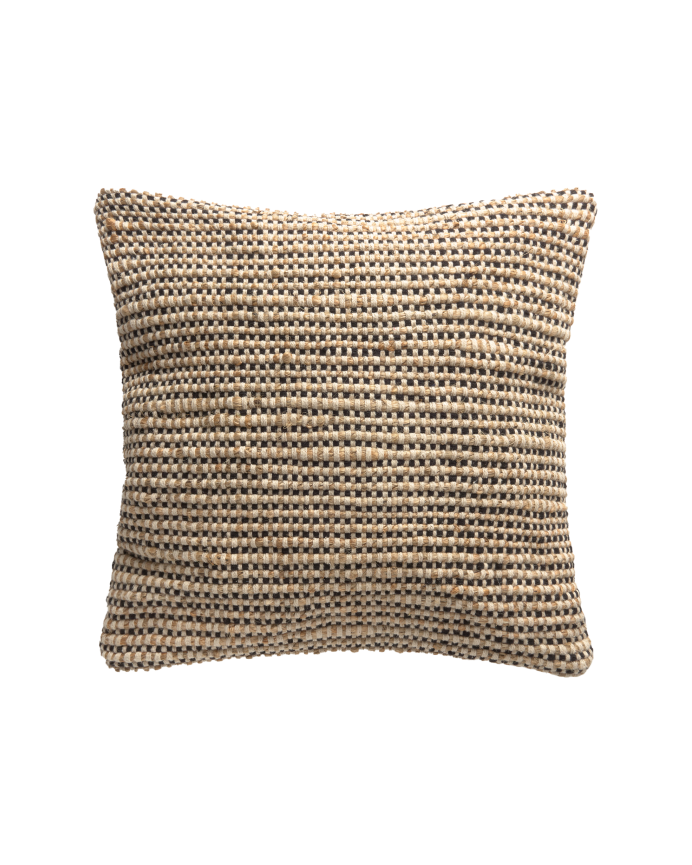 Housse de coussin en jute et coton couleur noir disponible en plusieurs tailles