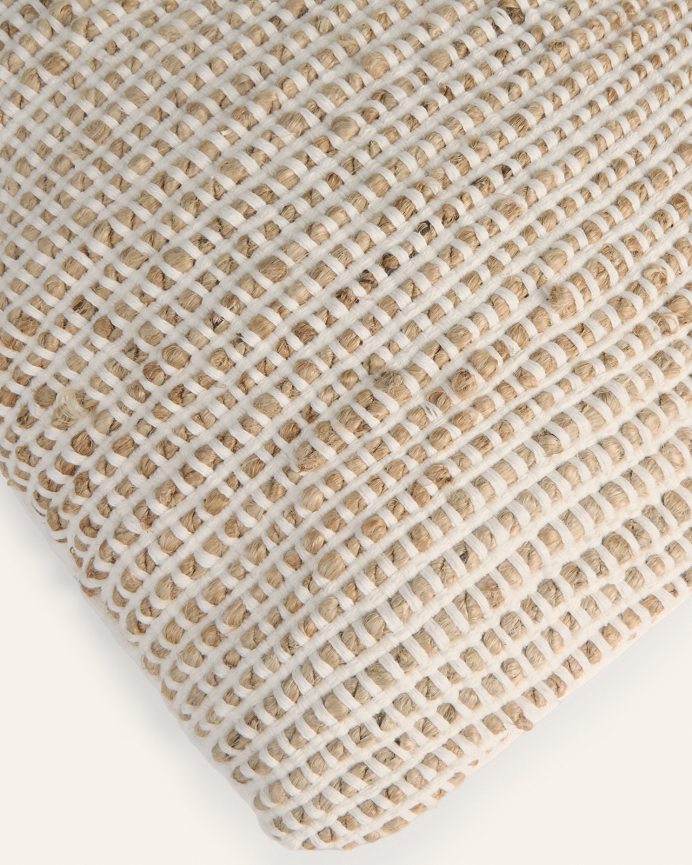 Housse de coussin en jute et coton couleur écru disponible en plusieurs tailles