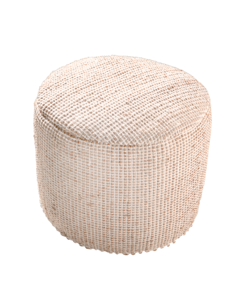 Pouf en jute et coton écru 50x35 cm