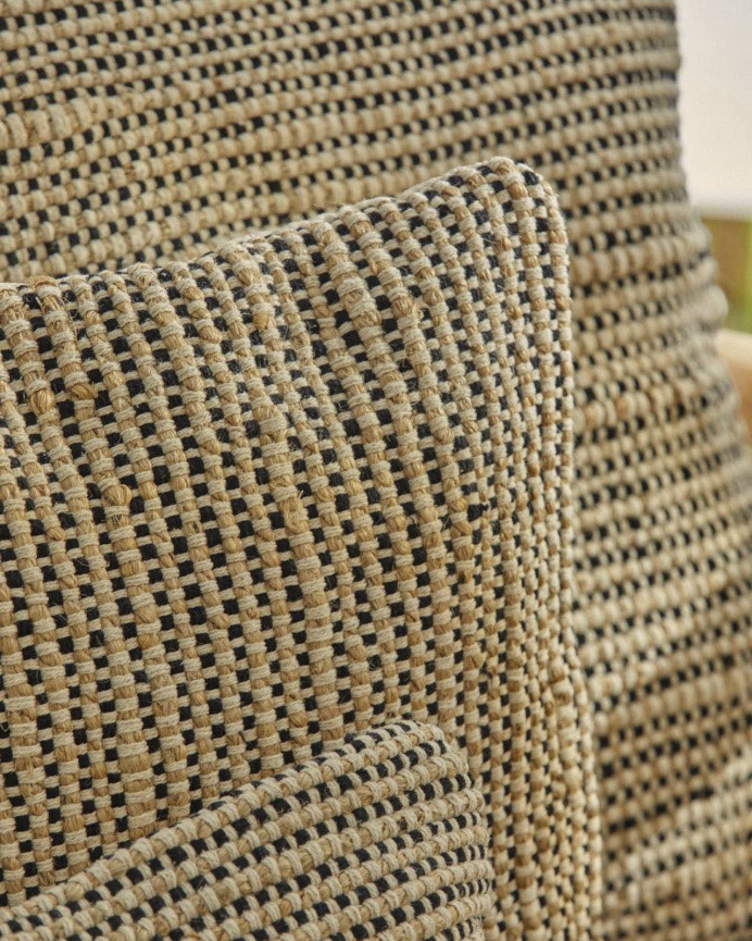 Housse de coussin en jute et coton couleur noir disponible en plusieurs tailles