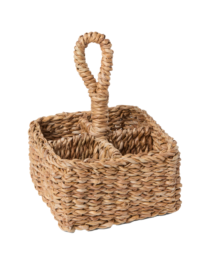 Panier pour vinaigrettes en jonc de mer 16x16x9 cm