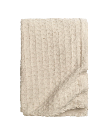 Couvre-lit en coton nid d’abeille couleur écru disponible en plusieurs tailles