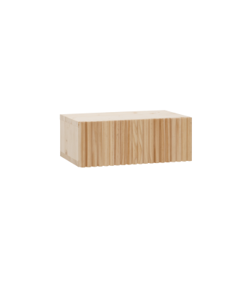 Table de chevet en bois massif flottant ton naturel de 40cm