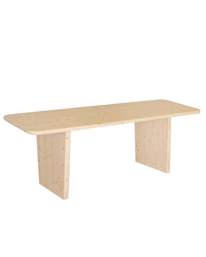 Table de salle à manger en bois massif dans le ton naturel de différentes tailles