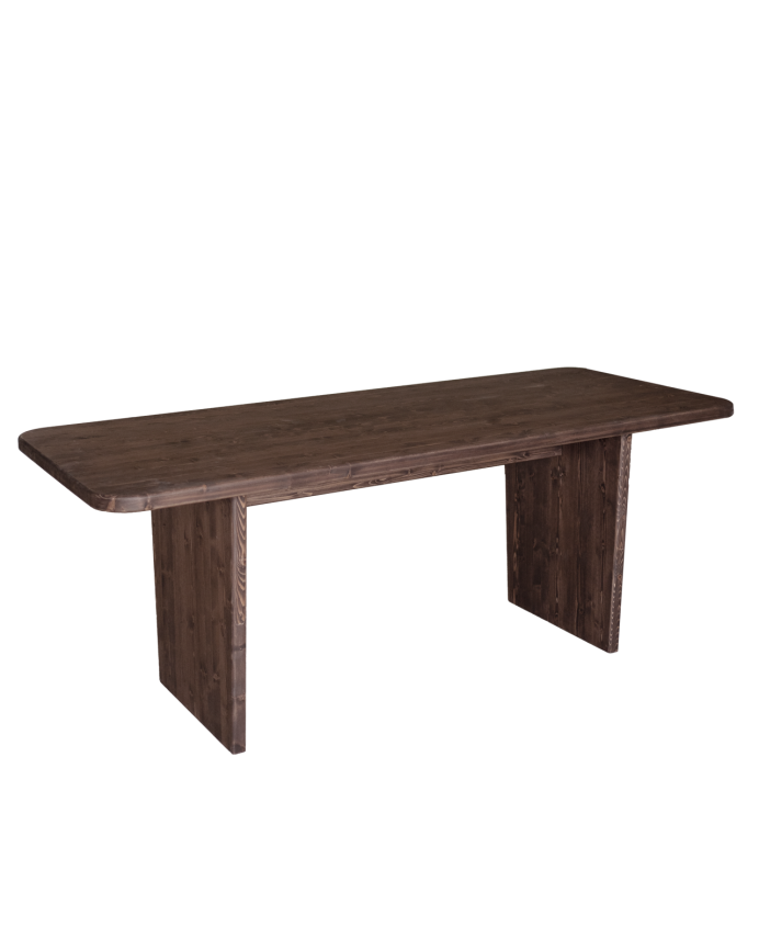 Table de salle à manger en bois massif dans le ton noyer de différentes tailles