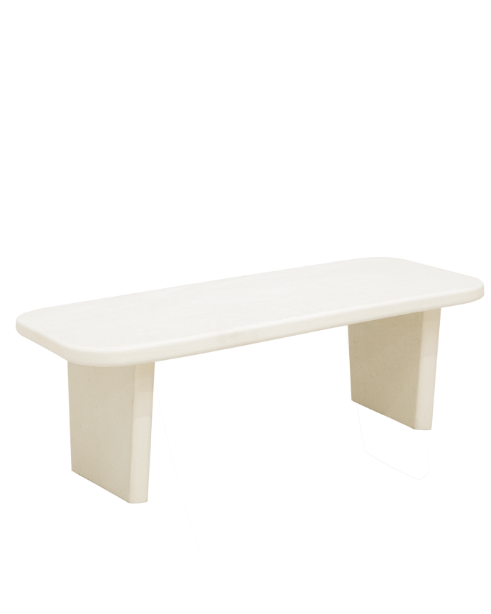 Table basse en microciment dans le ton blanc de différentes tailles