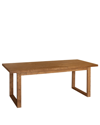 Table de salle à manger en bois massif dans le ton chêne foncé de différentes tailles