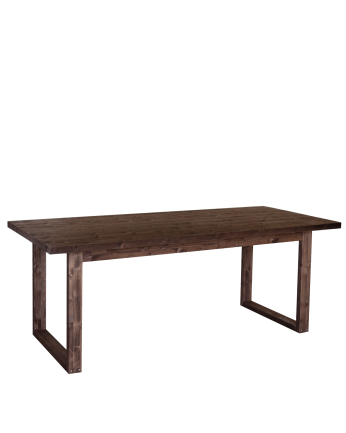 Table de salle à manger en bois massif dans le ton noyer de différentes tailles