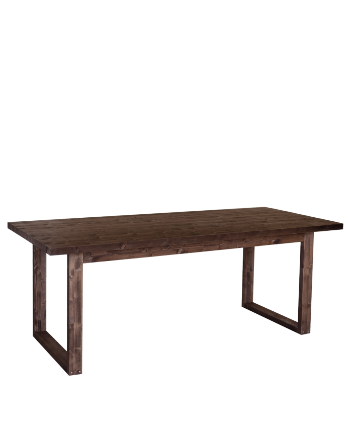 Table de salle à manger en bois massif dans le ton noyer de différentes tailles