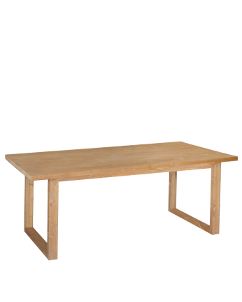 Table de salle à manger en bois massif dans le ton chêne moyen de différentes tailles